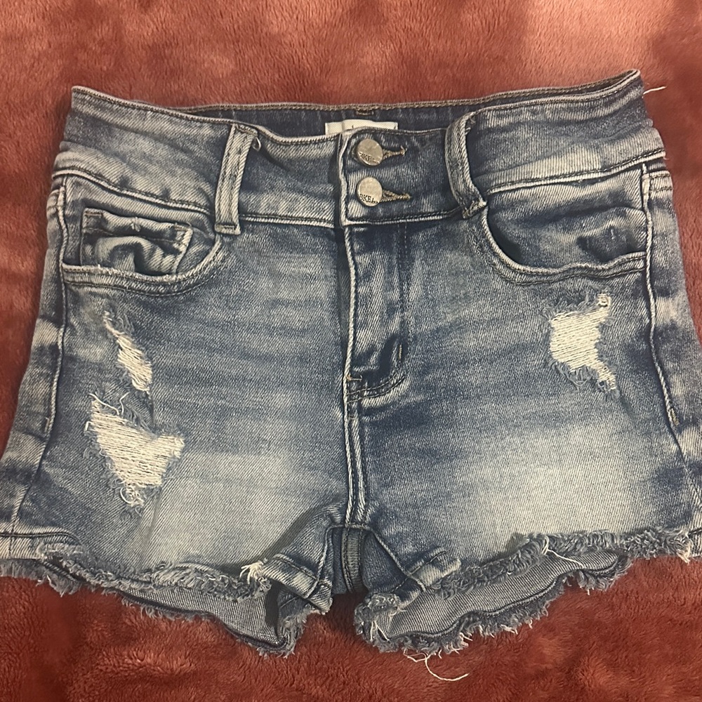 BKE Kids Distressed Blue Denim Shorts